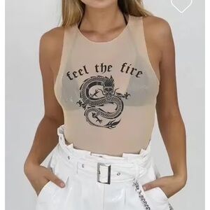 # 75 I.AM.GIA  FEEL THE FIRE MESH TANK TOP